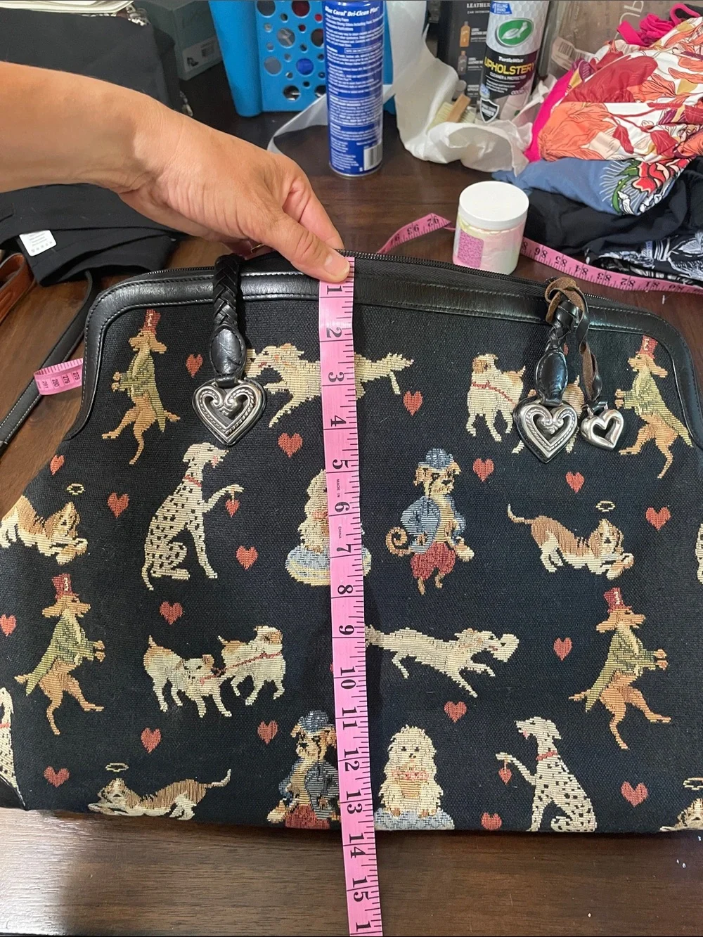 Brighton Dog print travel overnight bag